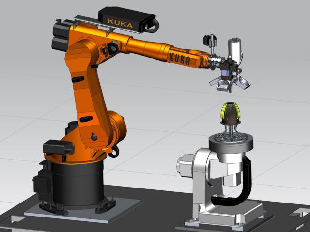 Modelo de un sistema de fabricación aditiva multieje.