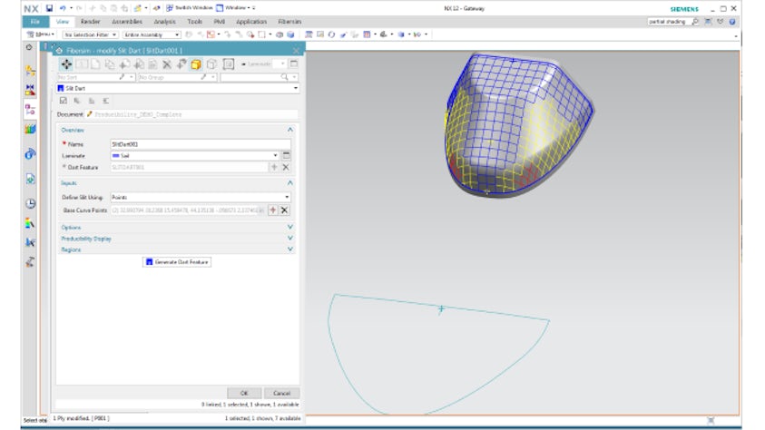 Simulation de productibilité montrant la pièce dépliée correspondante